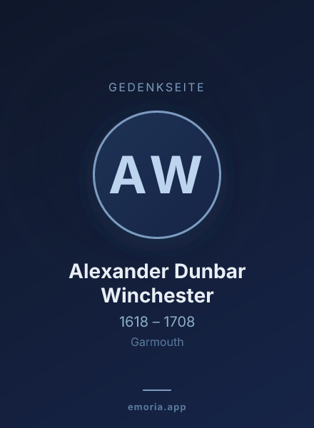 Gedenkportrait von Alexander Dunbar Winchester