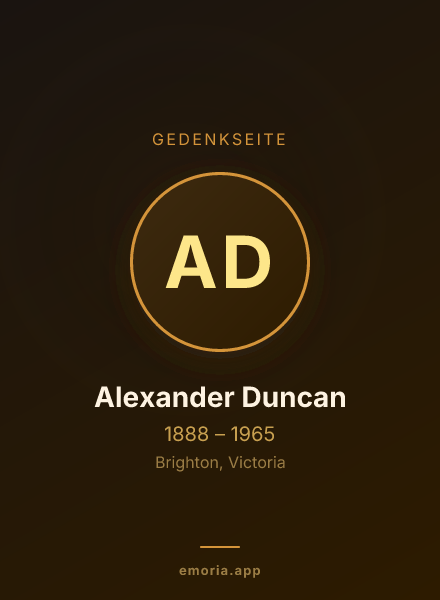 Gedenkportrait von Alexander Duncan