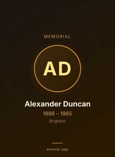 Memorial portrait of Alexander Duncan