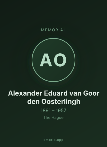 Memorial portrait of Alexander Eduard van Goor den Oosterlingh