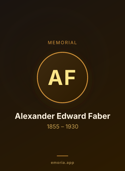 Memorial portrait of Alexander Edward Faber