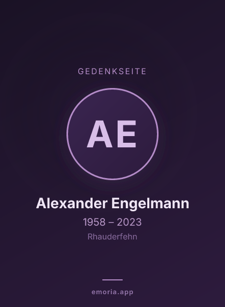 Gedenkportrait von Alexander Engelmann