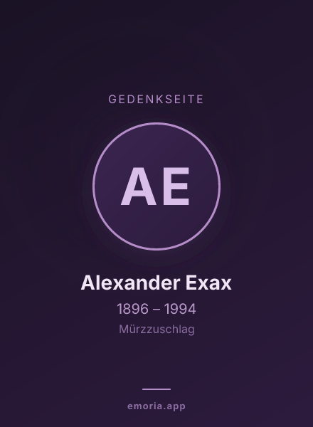 Gedenkportrait von Alexander Exax