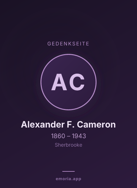 Gedenkportrait von Alexander F. Cameron