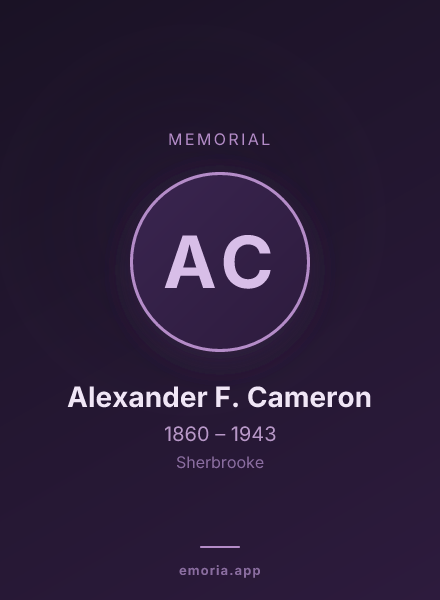 Memorial portrait of Alexander F. Cameron