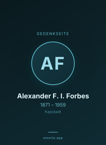Gedenkportrait von Alexander F. I. Forbes