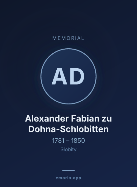 Memorial portrait of Alexander Fabian zu Dohna-Schlobitten
