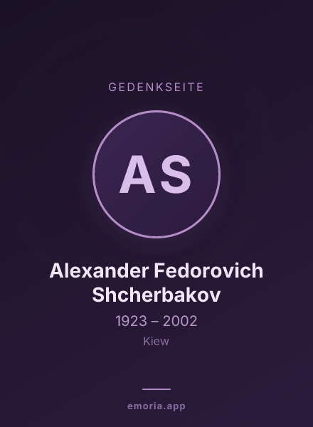 Gedenkportrait von Alexander Fedorovich Shcherbakov
