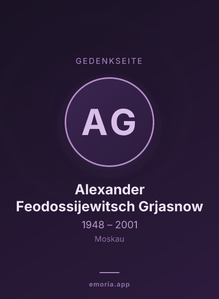 Gedenkportrait von Alexander Feodossijewitsch Grjasnow