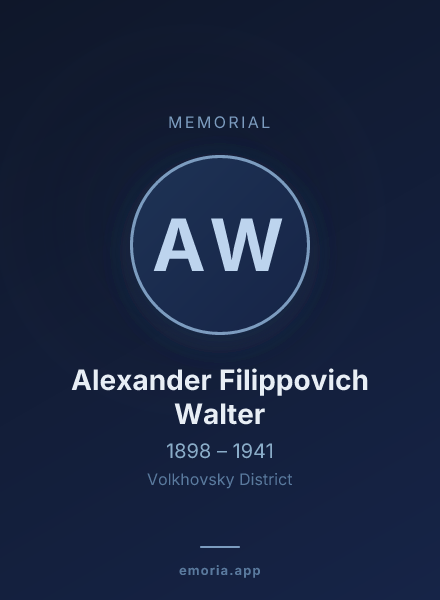 Memorial portrait of Alexander Filippovich Walter
