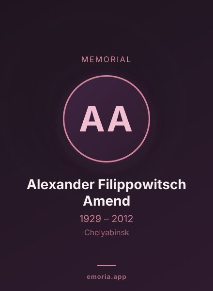 Memorial portrait of Alexander Filippowitsch Amend