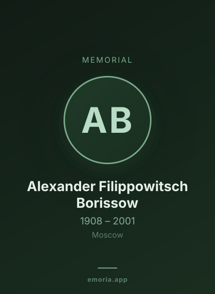 Memorial portrait of Alexander Filippowitsch Borissow