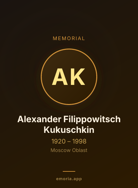 Memorial portrait of Alexander Filippowitsch Kukuschkin