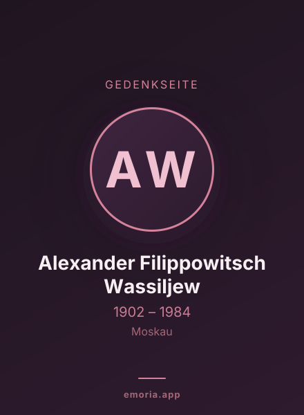 Gedenkportrait von Alexander Filippowitsch Wassiljew