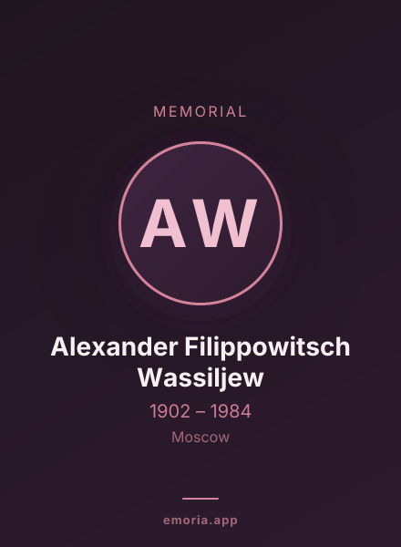 Memorial portrait of Alexander Filippowitsch Wassiljew