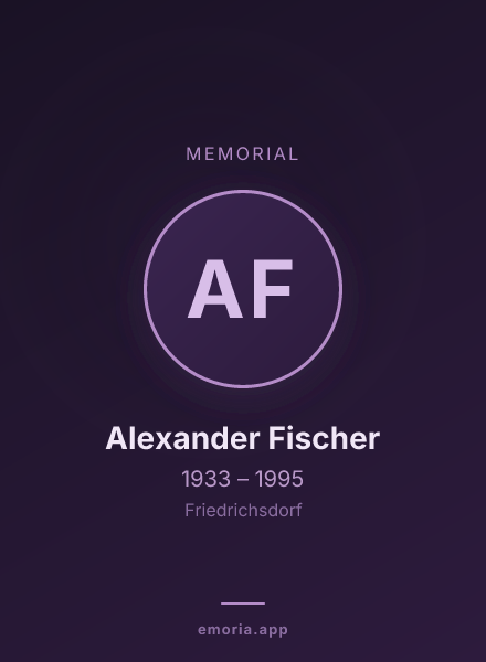 Memorial portrait of Alexander Fischer