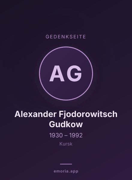 Gedenkportrait von Alexander Fjodorowitsch Gudkow