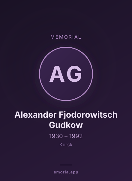 Memorial portrait of Alexander Fjodorowitsch Gudkow