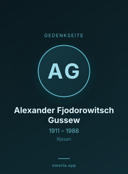 Gedenkportrait von Alexander Fjodorowitsch Gussew