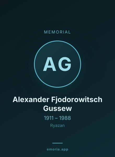 Memorial portrait of Alexander Fjodorowitsch Gussew