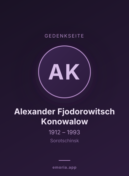 Gedenkportrait von Alexander Fjodorowitsch Konowalow