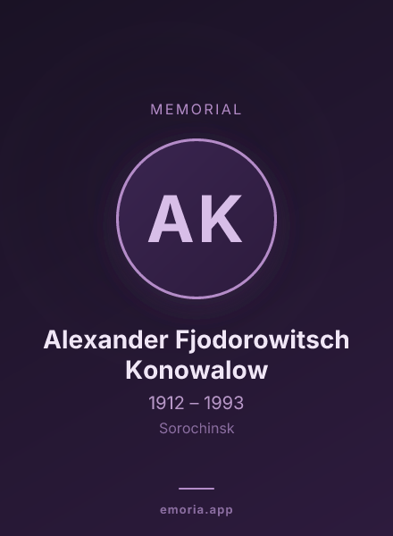 Memorial portrait of Alexander Fjodorowitsch Konowalow
