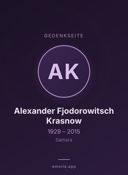 Gedenkportrait von Alexander Fjodorowitsch Krasnow