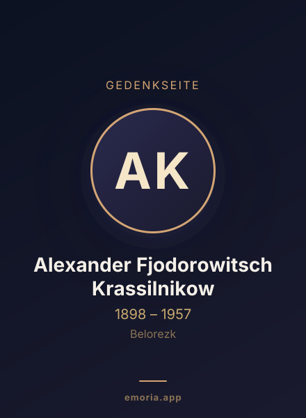 Gedenkportrait von Alexander Fjodorowitsch Krassilnikow
