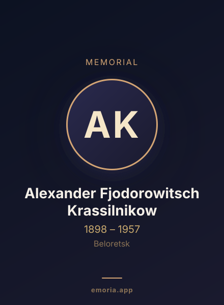 Memorial portrait of Alexander Fjodorowitsch Krassilnikow