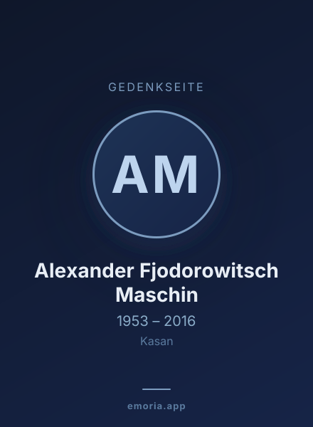 Gedenkportrait von Alexander Fjodorowitsch Maschin