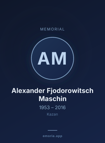 Memorial portrait of Alexander Fjodorowitsch Maschin