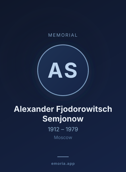 Memorial portrait of Alexander Fjodorowitsch Semjonow