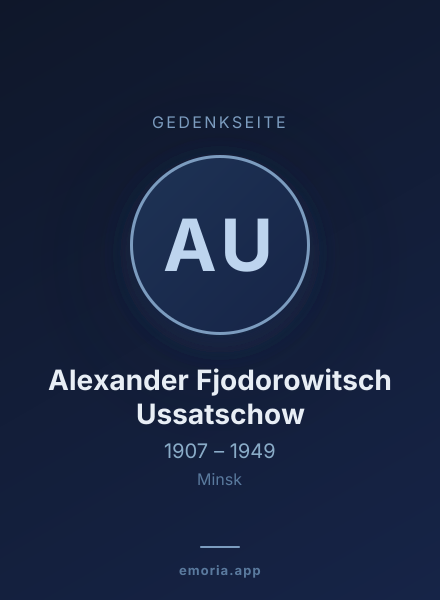 Gedenkportrait von Alexander Fjodorowitsch Ussatschow