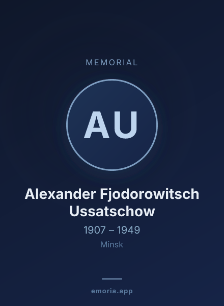 Memorial portrait of Alexander Fjodorowitsch Ussatschow