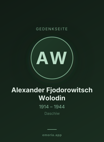 Gedenkportrait von Alexander Fjodorowitsch Wolodin