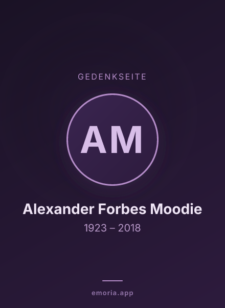Gedenkportrait von Alexander Forbes Moodie