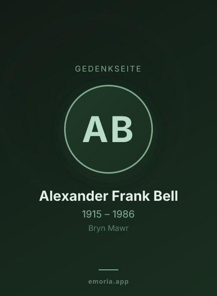 Gedenkportrait von Alexander Frank Bell