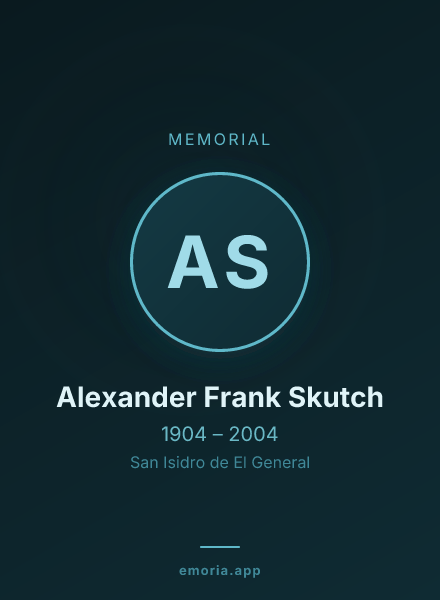 Memorial portrait of Alexander Frank Skutch