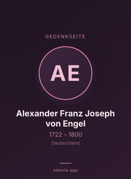 Gedenkportrait von Alexander Franz Joseph von Engel
