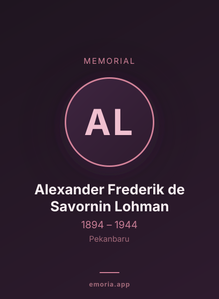 Memorial portrait of Alexander Frederik de Savornin Lohman