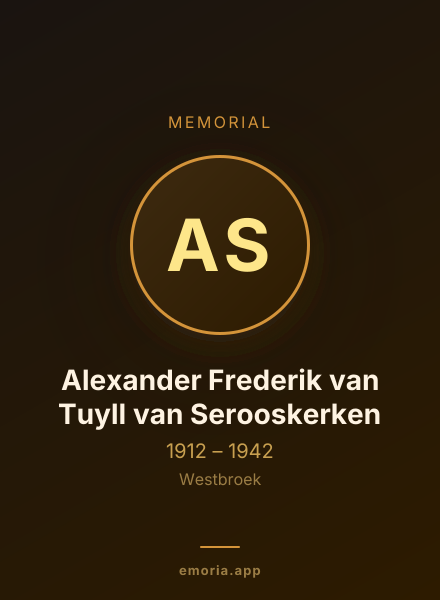 Memorial portrait of Alexander Frederik van Tuyll van Serooskerken