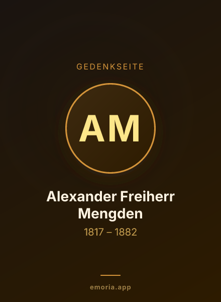 Gedenkportrait von Alexander Freiherr Mengden