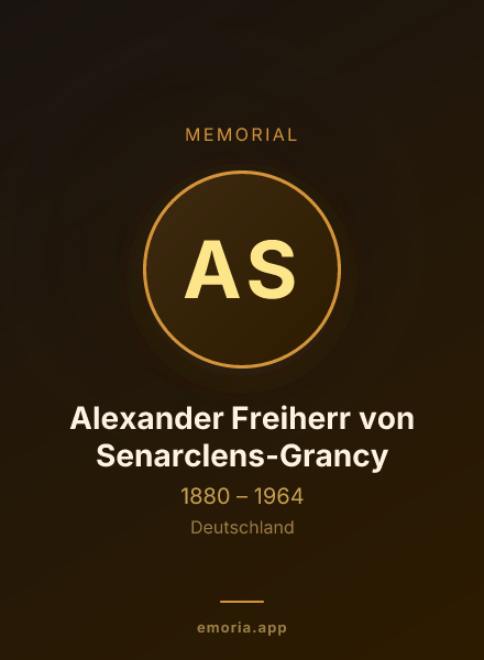 Memorial portrait of Alexander Freiherr von Senarclens-Grancy