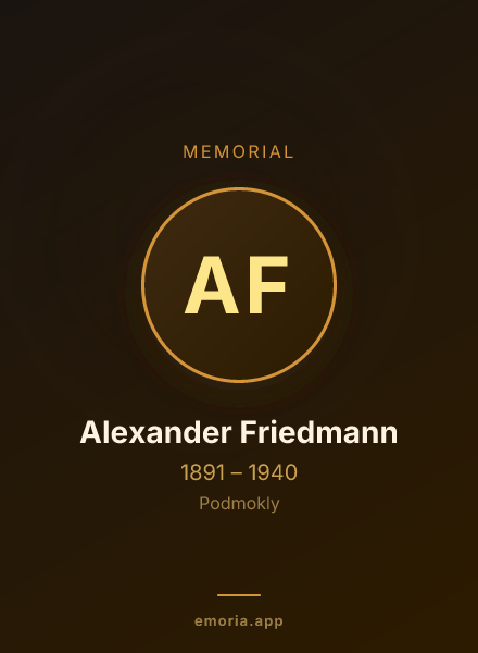 Memorial portrait of Alexander Friedmann