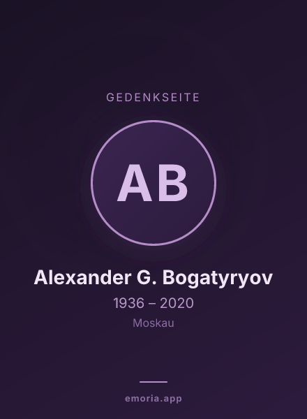 Gedenkportrait von Alexander G. Bogatyryov