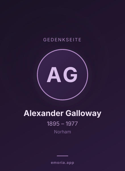 Gedenkportrait von Alexander Galloway