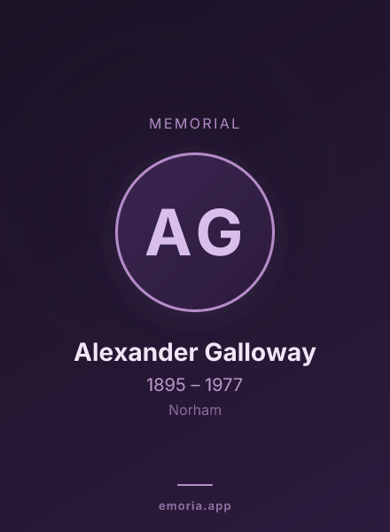 Memorial portrait of Alexander Galloway