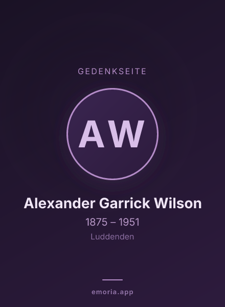 Gedenkportrait von Alexander Garrick Wilson