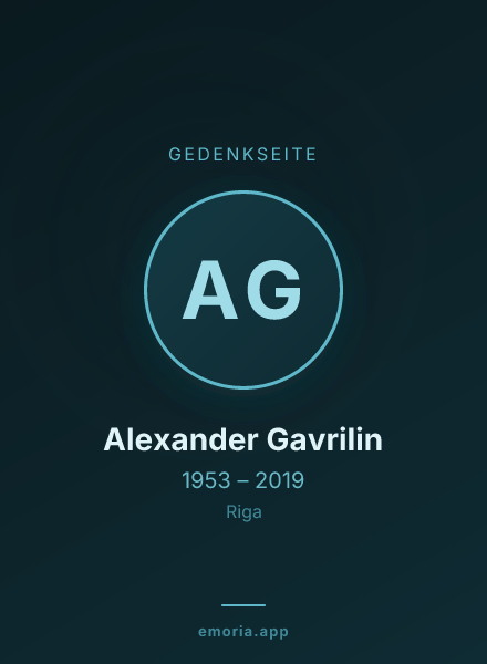 Gedenkportrait von Alexander Gavrilin
