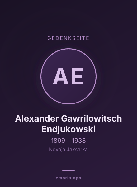 Gedenkportrait von Alexander Gawrilowitsch Endjukowski